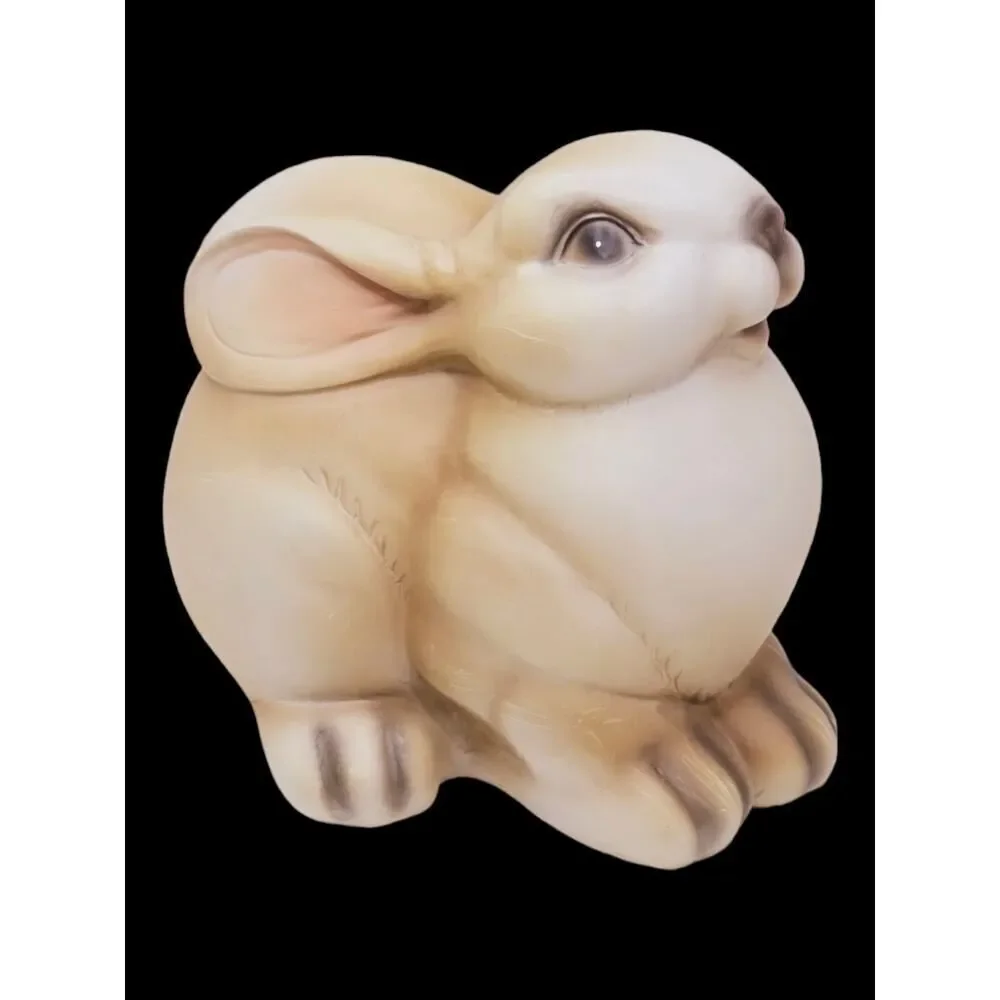 Vintage Happy Floral Ceramic‎ Bunny Rabbit Hand Painted Flowers 6